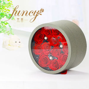 Fiori di rose personalizzati in scatola di velluto di alta qualità lungo tempo di durata 12 pz conservato per sempre ghirlande Decorative rosse - Product Image 4