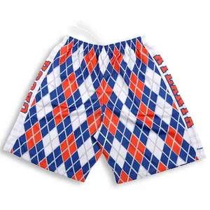 Custom Gesublimeerd 3d Digitaal Print Polyester Mesh Lacrosse Shorts