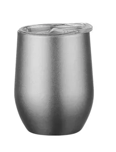 Gobelet thermique en acier inoxydable à double paroi de 12 oz avec logo personnalisé, revêtement en poudre, forme d'œuf, pour café, vin, etc. - Product Image 4