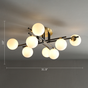 Lampadario <span class=keywords><strong>a</strong></span> Soffitto Moderno in Vetro Stile Americano Retrò, Lampada <span class=keywords><strong>a</strong></span> <span class=keywords><strong>Sospensione</strong></span> LED in Ottone Massiccio <span class=keywords><strong>per</strong></span> Sala da Pranzo e <span class=keywords><strong>Soggiorno</strong></span> - Product Image 2