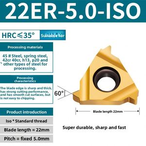 Nhà máy cung cấp 22 ER <span class=keywords><strong>Carbide</strong></span> chủ đề chèn cho bên ngoài luồng trên CNC Lathe - Product Image 6