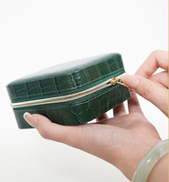 Boîte de rangement pour bijoux en cuir artificiel de crocodile de luxe Peike, prête à être expédiée, avec miroir, design personnalisable, couleur personnalisable, luxe