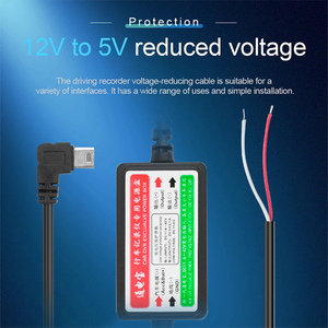 Dc 12V đến 5V 2A biến tần chuyển đổi Micro/Mini USB hardwire Dash Cam dây cứng Kit cho Xe Hơi Xe DVR Máy ảnh Video Recorder - Product Image 6
