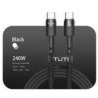 Kabel Pengisian Cepat TUTI OEM ODM 240w, Kabel Data Ponsel USB ke Tipe C untuk Ponsel/Laptop/Tablet