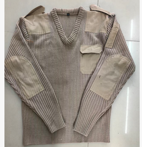 เสื้อสเวตเตอร์ถักสไตล์ DF18 สีเขียวมะกอกสำหรับผู้ชาย แบบริบ มีกระเป๋าปะ ที่ข้อศอกเสริมความแข็งแรง เหมาะสำหรับกิจกรรมกลางแจ้ง เสื้อสเวตเตอร์แบบยุทธวิธี - Product Image 4