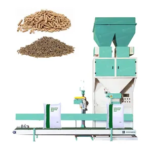 CE mesin kemasan makanan hewan, mesin kemasan kayu pelet jagung 20kg 25kg