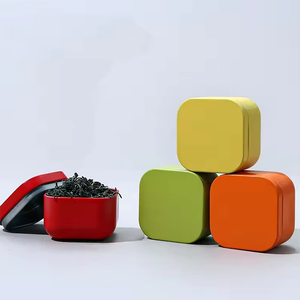 Wholesale Colorful Small Mini Metal Square <strong>Shape</strong> Customized Color Tin Jars <strong>Can</strong> Tinplate Container 10g Loose Leaf Tea <strong>Promotional</strong> - Product Image 6