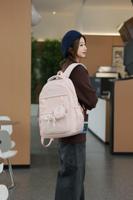 Sac à dos scolaire imperméable pour enfants, motif nœud en corde, pochette à monnaie, sac à dos étudiant lapin, sac d'école pour enfant résistant à l'eau