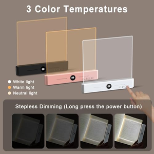 2026 New Wireless Portable Rechargeable Clear Big Size LED Full Page <b>Book</b> <b>Light</b> with Dimmable 3000-6000K Color Temperature - Product Image 5
