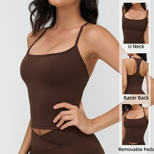 Débardeur de sport sexy pour femme, dos nageur élastique, respirant, séchage rapide, avec coussinets amovibles, pour gym, yoga, fitness et activités sportives - Product Image 3