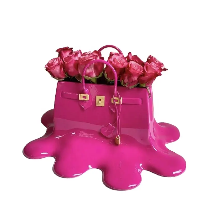 Criativo personalidade resina floral artístico vaso ornamento decorativo moderno abstrato arte luxo bolsa vaso