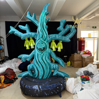Nouvelle conception créative d'arbre fantôme gonflable d'Halloween avec lumière LED personnalisée, arbre gonflable sorcière grimaçante pour pelouse de parc