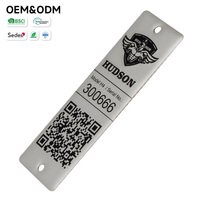 Etiqueta de Identificación de Acero Inoxidable Cepillado Personalizada - Modelo OEM con Código QR y Número de Serie