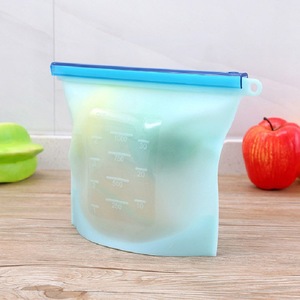 Sacs de conservation réutilisables en silicone de qualité alimentaire pour congélateur, avec fermeture PEVA, pour organiser les sacs de conservation alimentaire jetables - Product Image 4