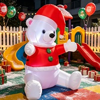 Décoration de Noël gonflable en forme d'ours polaire avec lumières LED, ornement de jardin festif pour les célébrations de fin d'année