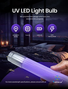 Tubo LED <span class=keywords><strong>UV</strong></span> T8 <span class=keywords><strong>UVA</strong></span> 365/395nm Morado, Base G13, Bombilla de Repuesto para Atrapa Insectos y Control de Mosquitos - Product Image 4