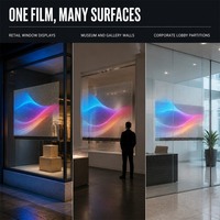 Écran transparent LED couleur pleine, affichage à film mince, film LED transparent flexible adhésif