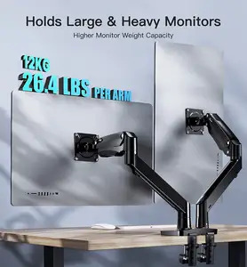 HUANUO Design Advanced Gas Spring Dual Monitor Stand Vesa 100x100 Mount Computer Gaming Monitor Arm Stand