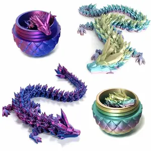 Ovo de dragão estampado em 3D, modelo de brinquedo de dragão de cristal personalizado de cor dupla, ovo de dragão chinês multicolorido com impressão 3D