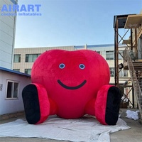 Personnage de cœur rouge gonflable de décoration de la Saint-Valentin, ballon gonflable en peluche de dessin animé