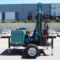 Plateforme de forage de puits d'eau SM300 300m avec compresseur d'air, machine de forage diesel sur roues