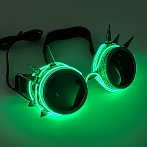Lunettes rétro Cyberpunk lumière LED lunettes <span class=keywords><strong>Steampunk</strong></span> lunettes lumineuses Cool pour hommes femmes Halloween Cosplay fournitures de mode - Product Image 1