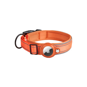 KingHon Air <b>Tag</b> Protector <b>Dog</b> Collar Adjustable Heavy Duty Breathable Nylon Pet Collars Reflective Gps Collar With Airtag Case - Product Image 4