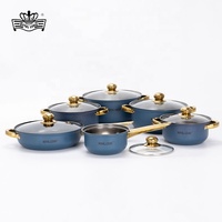 ROYAL LOUIS Ensemble de 12 casseroles très vendues en acier inoxydable avec peinture en aérosol multicolore Batterie de cuisine Marmite en stock Ustensiles de cuisine