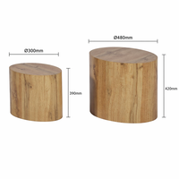 Ensemble de tables basses gigognes rondes en gros, 2 pièces, plateau en mélaminé MDF, mobilier de salon nordique, gain de place, OEM ODM