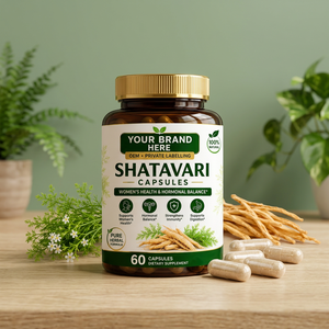 <b>Your</b> Brand Here Shatavari Capsules 60 Ct Natural Herbal <b>Supplement</b> Women's Health Immune Support Antioxidant Digestive Health - Product Image 1