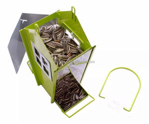 Mangeoire à oiseaux en métal fer forgé moderne, résistante aux intempéries, antirouille, avec design imperméable pour suspension extérieure - Product Image 3