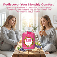 Aeglewell Gummies PMS avec Gattilier, Dong Quai et Vitamine B6, Favorise le confort cyclique, l'équilibre de l'humeur et le soutien menstruel pour les femmes