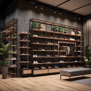 IYUBO nouveau type de boutique présentoir à chaussures en bois moderne électrique rotatif étagère à chaussures pliable étagère à chaussures - Product Image 1