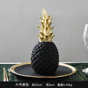Artisanat Nordique en Résine <span class=keywords><strong>Ananas</strong></span> Doré Ornements Créatifs Vente en Gros Décoration de Salon, Meuble à Vins et Meuble TV de Bureau - Product Image 3