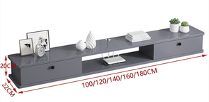 Meuble TV mural avec étagère suspendue, design contemporain et moderne, installation facile, idéal pour maisons de ferme, locations et projets de mobilier en gros - Product Image 2