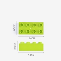Batu Bata MOC 2x4 Titik Partikel Besar 6.4*3.1*2.3 cm Aksesoris Plastik Kompatibel Mainan Blok Bangunan untuk Anak-Anak