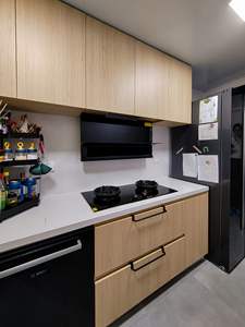 Meubles de cuisine modernes sur mesure, plusieurs finitions, panneaux en mélamine avec plan de travail en quartz, unités durables et peu encombrantes pour les petites maisons - Product Image 2