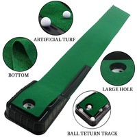 Tapis d'entraînement de golf mini-format à trou unique avec impression, en polyester, pour la pratique intérieure du putting
