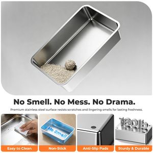 Bac à litière pour chat extra large entièrement fermé avec tapis anti-éclaboussures, toilette pour animaux de compagnie fermée pour chats - Product Image 4