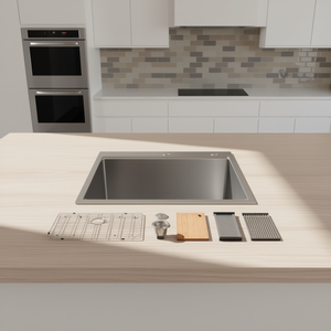 Évier de cuisine moderne à cuve unique encastrable 30x22 en acier inoxydable S304 avec surface nano et design rectangulaire - Product Image 2