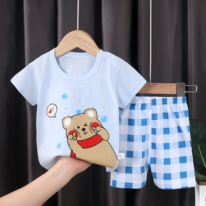 Nouvelle tenue d'été 2021 à manches courtes en coton pour garçons, vêtements coréens pour bébés, nouvelle collection de vêtements pour filles, vêtements pour enfants - Product Image 5