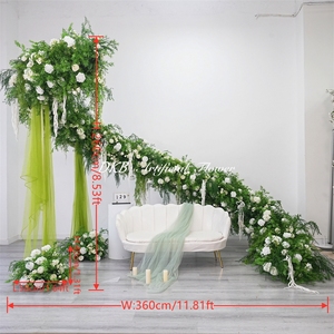 Nuevo Estilo de Arreglo Floral Colgante con Plantas Verdes y Flores para Centro de Mesa de Boda, Decoración de Arco para Bodas - Product Image 2
