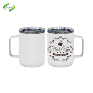 Prosub-Tazas en blanco de sublimación, tazas de acero inoxidable con estampado aislado, foto, café, campamento, con mango, 12oz