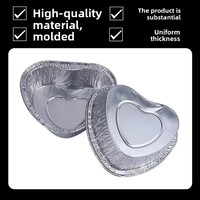Conteneur jetable en aluminium en forme de cœur avec couvercle en plastique ABS, qualité alimentaire, capacité 100 ml/170 ml, pour barbecue et cuisson, personnalisable