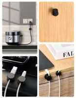 Organisateur de câbles de bureau, clips à ressort pour câbles, support de câbles rotatif, 2 protections de câbles de charge pour table de chevet, câble de chargeur de téléphone