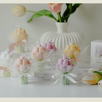 Lehrertagsgeschenk Blumenförmige Duftkerze Grenzüberschreitend Anpassbare Geburtstags-Tulpenstrauß Duftkerze Souvenir