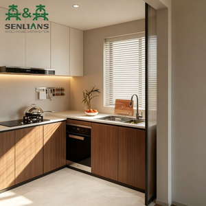 Set di Mobili per Cucina e Bagno in Legno Massello, Melamina e MDF, Standard Americano, per Appaltatori di Progetti Edili, Vendita all'Ingrosso SLS - Product Image 3