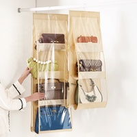 Organisateur de sac à main suspendu pour garde-robe placard sac de rangement Transparent organisateur de stockage de sac à main Double face