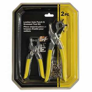 Набор инструментов для пробивания отверстий и установки люверсов из высокоуглеродистой стали с резиновой ручкой для рукоделия и творчества - Product Image 1