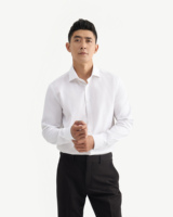 Chemise de travail décontractée ajustée à manches longues anti-rides pour homme, douce, confortable, professionnelle, respirante, 100 % coton, pour l'automne